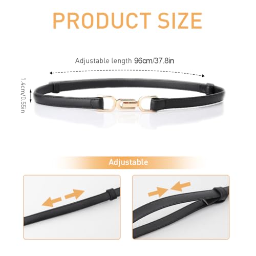 PALAY® 4PCS Waist Belt for Women Dress Fashion Slim PU Leather Ladies Waistband with Metal Buckle Closure for Shirt Blouse Blazer Black Brown PALAY® 4PCS Waist Belt for Women Dress Fashion Slim PU Leather Ladies Waistband with Metal Buckle Closure for Shirt Blouse Blazer Black Brown